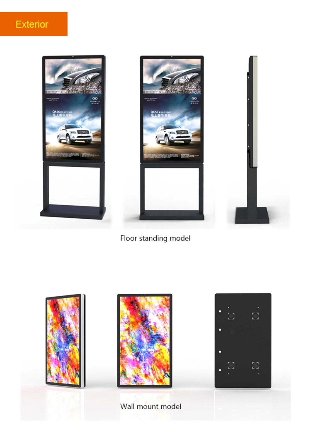 Waterproof Interactive with HDMI Output and Touch Screen 49 Inch Advertising Screen Digital Signage Outdoor LCD HD Display Smart Board